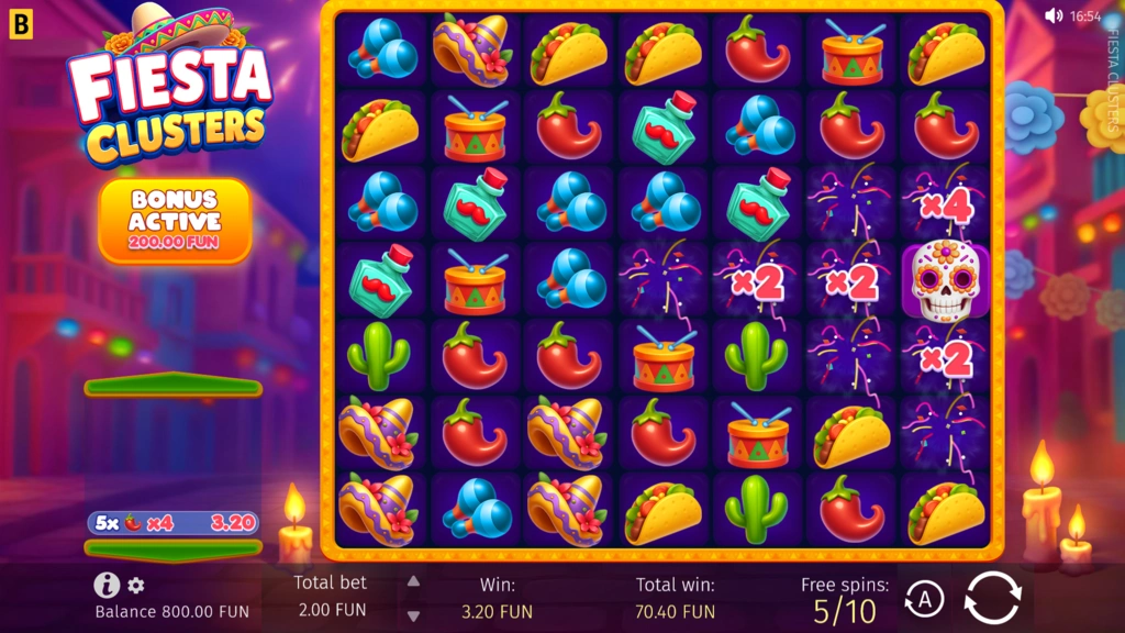 Fiesta Clusters - Multiplier in Free Spins Fiesta Clusters - Multiplier in Free Spins